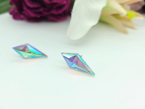 Preview: Glitzer Ohrstecker Diamantform